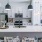 a kitchen with white cabinets